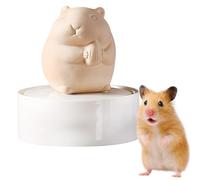 Duuclume Ceramic Hamster Cremation Ash Keepsake Memorial Urn,Pet Loss Remembrance Urn for Hamster, Small Animal Ashes and Fur Storage Container (Beige, One Size, Seed)