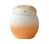 Duuclume Ceramic Pet Ashes Urn for Cats - Sealed Moisture-Proof Portable Cremation Memorial Canister with Non-Woven Fabric Lining, Keepsake Memorial Gift (Orange)