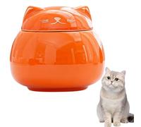 Duuclume Cute Lucky Cat Ceramic Urns for Pet Ashes,Light-Blocking & Dustproof Cat Dog Memorial Urn Keepsake Container (Orange)