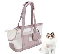 Duuclume Dog Cat Purse Carrier,Lightweight Soft Sided Summer Travel Bag,Breathable Shoulder/Tote Handheld Design with Small Bag and Removable Cushion (Pink)