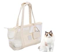 Duuclume Dog Cat Purse Carrier,Lightweight Soft Sided Summer Travel Bag,Breathable Shoulder/Tote Handheld Design with Small Bag and Removable Cushion (White)