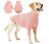 Duuclume Dog Pajamas Jumpsuit for Multiple Dog Breeds,Two-Legged Pet Clothes with Leash Access,Warm &Cozy Onesie (Pink White, S)