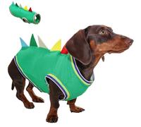 Duuclume Dog Shirts Dinosaur Vest - Suitable for Long-Bodied Dachshunds, Comfortable Outdoor Pet Four-Legged Clothing, Dog Apparel (Green, M)