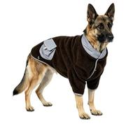 Duuclume Dog Winter Coat Wind-Resistant Jacket for All Breeds, Brown, 2XL | 2 Pockets on the Back, Adjustable & Elastic, Hook-and-loop Fastener