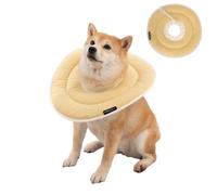 Duuclume Elizabethan/Donut Collar for Dogs & Cats, Soft Anti-Lick Protective Collar, Adjustable Drawstring, Waterproof Nylon, Lightweight & Comfortable for Post-Surgery Healing (Yellow, Medium)