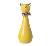 Duuclume Handcrafted Cat Statue Ceramic Ashes Urn for Cats - Beloved Pet Cremation Memorial Urn, Funeral Memorial Gift (Gold Yellow)