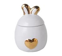 Duuclume Handicrafted Rabbit Ear Ceramic Pet Urns - Sealed Cremation Ashes Holder, Funeral Burial Memorial Keepsake & Pet Coffin (White, 440ml)