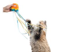 Duuclume Interactive Catnip Crinkle Toy, Scratching & Chewing Pet Toy with Marine Animal Design & Soft Feather Tail, Self-Play Companion Chew for Indoor Kittens and Adult Felines (Orange)