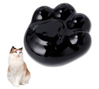 Duuclume Paw Print Pet Urn for Ashes,Cute Ceramic Keepsake Box for Dog or Cat,Beautiful Memorial with Sealed Lid, Moisture & Dust Proof (Black)