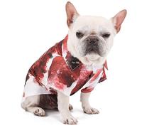 Duuclume Pet Halloween Costumes, Spooky Pet Dog Cat Halloween Blood Shirt for Small Medium Large Dogs, Horror Holiday Outfit Bloody Bones Skeleton Clothes Dress Up for Cosplay Party Apparel XL