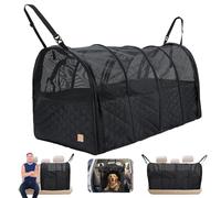 Duuclume Portable Dog Crate for Car, 50"X23"X21"Foldable Pet Car Seat Tunnel Kennel for Large Dogs or More than 2 Dogs, Air Mesh Pet Travel Tube for Cars, Trucks, Suvs, Jeeps