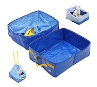 Duuclume Portable Foldable Cat Litter Box for Travel, Waterproof Cat Litter Tray with Adjustable Fixing Straps, Collapsible Hanging Cat Litter Box for Car, Travel, Camping, Keep Car Clean