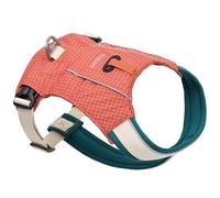 Duuclume Reflective Padded Neck-Safe Dog Harness, Lightweight Adjustable Anti-Escape No-Pull Walking Vest with Storage Poo Bag Pocket for Small to XL Dog Breeds (Orange khaki, XL)