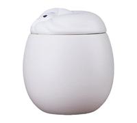Duuclume Sleeping Dog Ceramic Pet Ashes Urn - Sealed Portable Memorial Cremation Canister,Non-Woven Moisture-Proof Keepsake for Funerals & Honoring (White, 530ml)