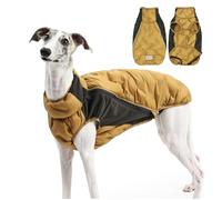 Duuclume Waterproof Warm Dog Coat - Reflective Pet Puffer Jacket with Zipper & Leash Access for Small & Medium Dogs (Yellow, XS)