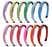 Duufin 12 Pieces Girls Headband with Teeth Non-slip Headbands for Girls