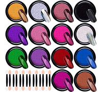 Duufin 14 Jars Chrome Nail Powder Metallic Mirror Effect Chrome Powder