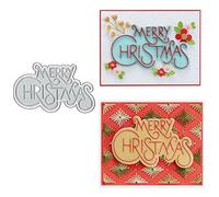 DuuFounG Merry Christmas Metal Die Cuts, Merry Christmas Cutting Dies, DIY Scrapbooking Cards, Decorative Embossing Paper Dies for Album Card Making