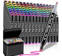 DUULEMANG Alcohol Markers Set, 120 Colors Dual Brush Tip Art Coloring Markers for Adult Drawing, Permanent Alcohol Based Colored Sketch Pens Art Supplies Gifts for Illustration