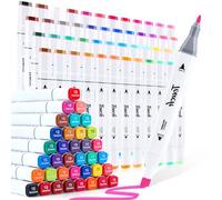 DUULEMANG Alcohol Markers Set, 48 Colors Dual Brush Tip Art Coloring Markers for Adult Drawing, Permanent Alcohol Based Colored Sketch Pens Art Supplies Gifts for Illustration