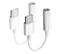 Duunshylw 2PCS USB C to 3.5mm Audio Adapter White Type C to Aux Female Headphone Jack Adapter Compatible with iPhone 16/15/15 Pro/Pro Max/Plus,Galaxy S23/S23/S22/S21Ultra, MacBook,Note