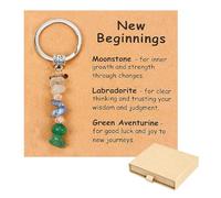 Duunshylw New Beginnings Gifts for Women, Nature Crystal Keychain, with Box