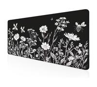 Duushuait Mouse Mat Black and white 60 x 40 cm, Large Size Gaming Mouse Pad, Comfortable Mousepad Extended Mousepad With Non-Slip Rubber, Water-Resistant Surface, for Home Office Gaming Room b-55