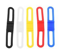 DUUTI Bike Silicone Band Multipurpose Cycling Fixed Straps Flashlight Mount Holder Soft Flexible Durable Non Slip for Mountain Road Electric Folding Bikes 5pcs Set Red Blue Black