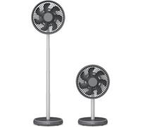 Duux Rize Personal Wireless Fan - 4 Variable Cooling Speeds, Telescopic Extendable Tube to Transform From Desk Fan to Standing Fan, Up to 15 Hours Battery, USB-C, Charcoal