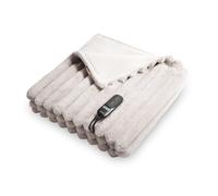 Duux Yentl Cuddle Heated Overblanket, Electric Heated Throw, 160W, Extra-large 200x200cm, Premium Soft Faux Fur, 9 Heat Settings, Machine Washable, Grey