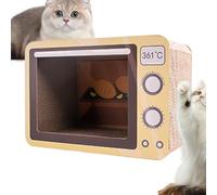 Duvcoywae Cardboard Cat Scratcher | Standing Scratcher for Indoor Cats | Radio Oven Shape Retro Toy Animals Companion for Small Medium Large Breeds Mental Physical Exercise