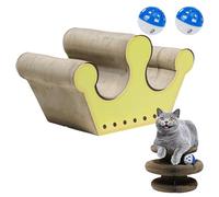 Duvcoywae Cat Scratching Board | Magnetic Cat Scratcher Cardboard - Corrugated Scratch Cardboard with Ball Kitten Bed for Furniture Climbing Rest Corner Indoor Outdoor Living Room Bedroom Floor Home