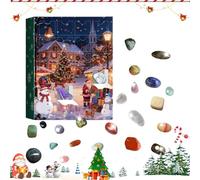 Duvcoywae Christmas Crystal Calendar,24 Days Natural Gem Holiday Supplies - Christmas Countdown Calendar | for Thanksgiving Holiday Offices Home Room Bedroom Desk Classroom School Apartment