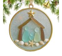 Duvcoywae Coastal Christmas Decor,Acrylic Coastal Christmas Tree Pendant | Beach Themed Pendant for Window Wall Living Room Holiday Home Celebration Festive Season