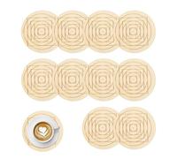 Duvcoywae Cup Coasters,10 Piece Wooden Place Mat Tabletop - Geometric Pattern Drink Coasters | for Tea, Home, Kitchen, Dining, Desk, Living Room, Bar, Housewarming, Birthday