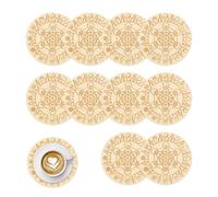 Duvcoywae Cup Coasters for Table,10 Piece Wooden Place Mat | Geometric Pattern Drink Coasters,for Tea, Home, Kitchen, Dining, Desk, Living Room, Bar, Housewarming, Birthday