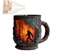 Duvcoywae Diner Mugs,Resin Forests Fire Tea Cups for Hiking - 400ml Campfire Drinking Mug, Kitchen Accessory for Tea Beer Ice Water Milk Hot Cold