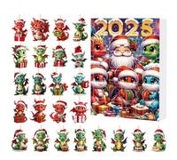 Duvcoywae Dinosaur Countdown Calendar - 24 Days of Christmas Dinosaur Countdown Toys | 2D Flat Acrylic Ornaments for Adults Kids Daily Family Activity Classroom School Holiday Home Party