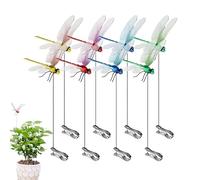 Duvcoywae Dragonfly Clip - Fake Dragonfly Insert Pole Clip | Realistic Colorful Fly Scare Devices Stakes Garden Decor for Women Men Birthday