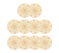 Duvcoywae Drink Coasters,10 Piece Wooden Place Mat Tabletop | Geometric Pattern Drink Coasters,for Tea, Home, Kitchen, Dining, Desk, Living Room, Bar, Housewarming, Birthday