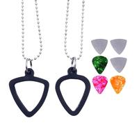 Duvcoywae Electric Guitar Pick Holder Necklace - Electric Guitar Picks,Small Music Accessory for Performance Concert, Bass Ukulele Playing Supplies