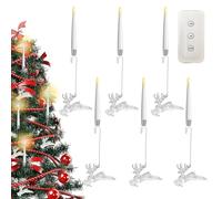 Duvcoywae Flameless Christmas Tree Candles - Christmas Decorations,Icicle Flying Birds Elk LED Taper Candle with Remote Timer | for Indoor Tree Home Fireplace Table Wedding Party