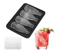 Duvcoywae Ice Mold - Bottle Shape Mould with Lid,Easy Release 4 Grids Silicone Ice Trays with Lid - for Hot Weather Party Bar Whiskey Cocktails Juice Coffee