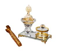 Duvcoywae Incense Burner - Vintage Arabic Cone Coil Incense Holder with Tong | Meditation Yoga Spa Tools for Tabletop Centerpiece Offices Living Room Tea House