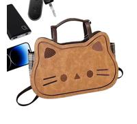 Duvcoywae Leather Tote Bag | Cat Handbag,Large Sling Bag | for Women Girls Ladies Mom Work Travel Shopping School College