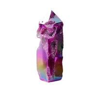Duvcoywae Natural Crystal Wand | Crystal Figurine Natural Wand | Collectible Electroplating Ornaments, Positive Companion for Adults Family Friends Soothing Relaxation Yoga