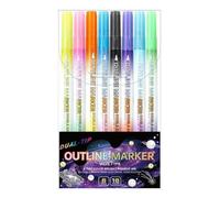 Duvcoywae Outline Pens Double Head - Drawing Pens | Doodle Tools for Labeling Art Projects Crafting School Activities Greeting Birthday Cards Coloring