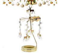 Duvcoywae Rotating Candle Carousel - Christmas Scented Votive Candle Carousel Spinner | Home Decor for Indoor Dining Meditation Bedroom Party Valentine's Day Festival Restaurant