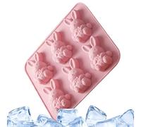 Duvcoywae Silicone Bunny Mold,6-Cavity 3D Reusable Rabbits | Cute Easter Bunny Silicone Mold | for Cupcake Clay Crafts Fondant Candy Sugar Muffin Birthday Party Family Friends Men Women