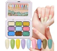 Duvcoywae Solid Gel Nail Polish,9-Colors Gel Manicure Palette | Embossed 3D Salon French Tips Nail Polish Glue for Home Manicure Extension Women Girls Bridal Makeup